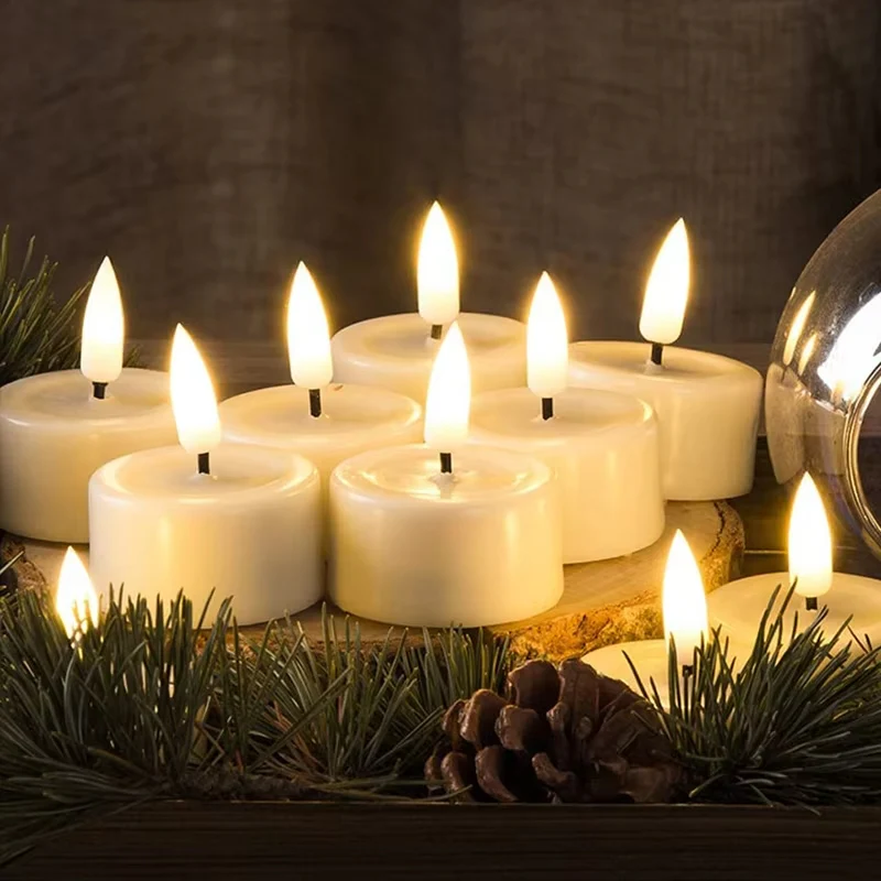 6 st korta flammfria flimrande LED-ljus - Bild 6