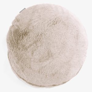 Kuddfodral Rund 50cm - Fuskkaninpäls Gyllenbrun